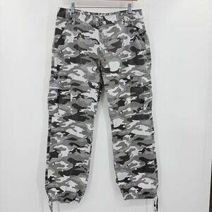 Enyce Mens Camo Cargo Pants Gray White Black Camouflage Sean Combs Co 34x32
